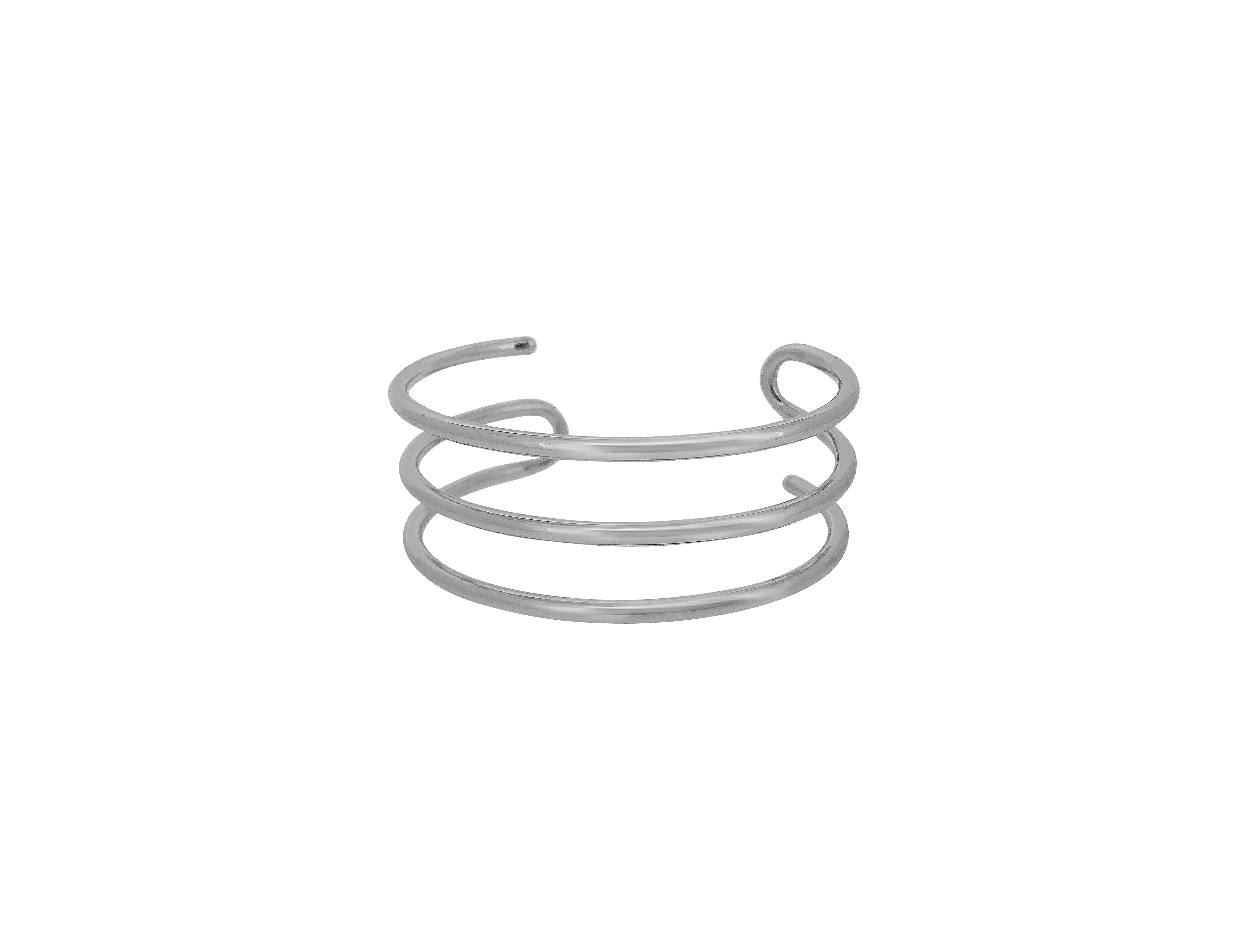 Svx162 Sterling Silver 3 Row Fancy Bangle