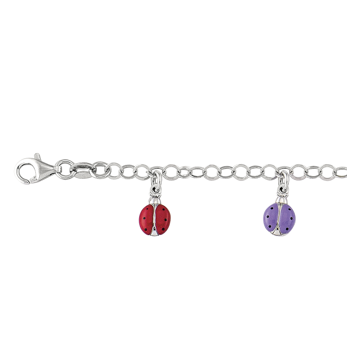 Sterling Silver Lady Bug Bracelet