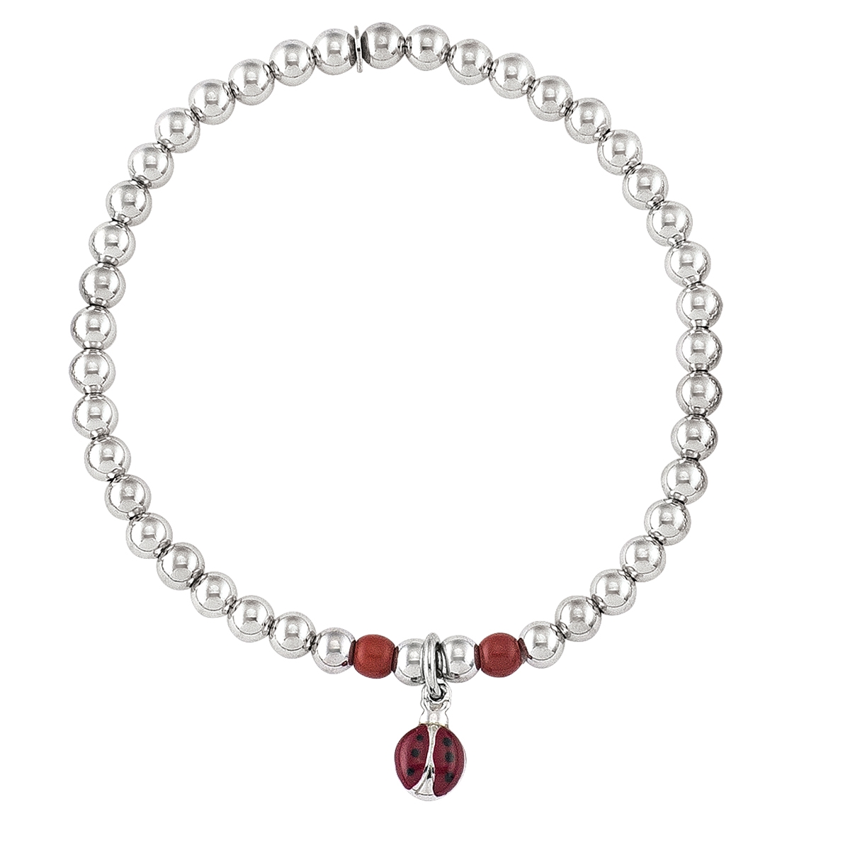 Sterling Silver Bracelet & Ear Lady Bug Set