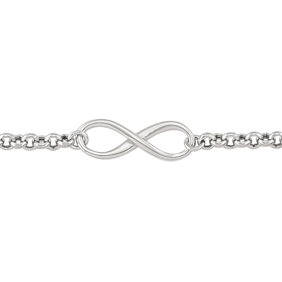 Sterling Silver Rhodium Plated Infinity Bracelet