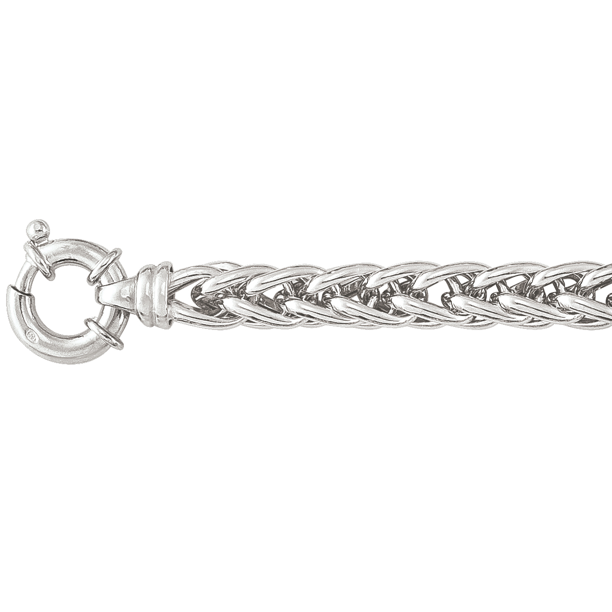 Sterling Silver Rhodium Finish Wheat Bracelet
