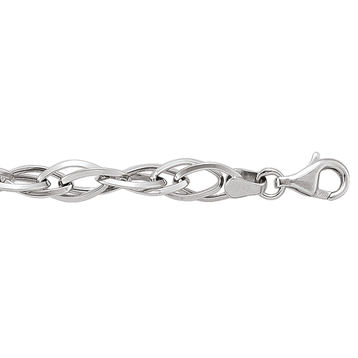 Ta10 White Gold Hollow Fancy Link - 14K - 14k - 7.5"