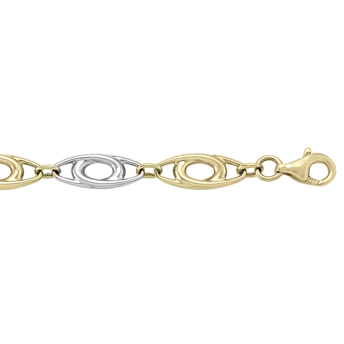 Two Tone Hollow Fancy - 14K - 14k - 7.25"