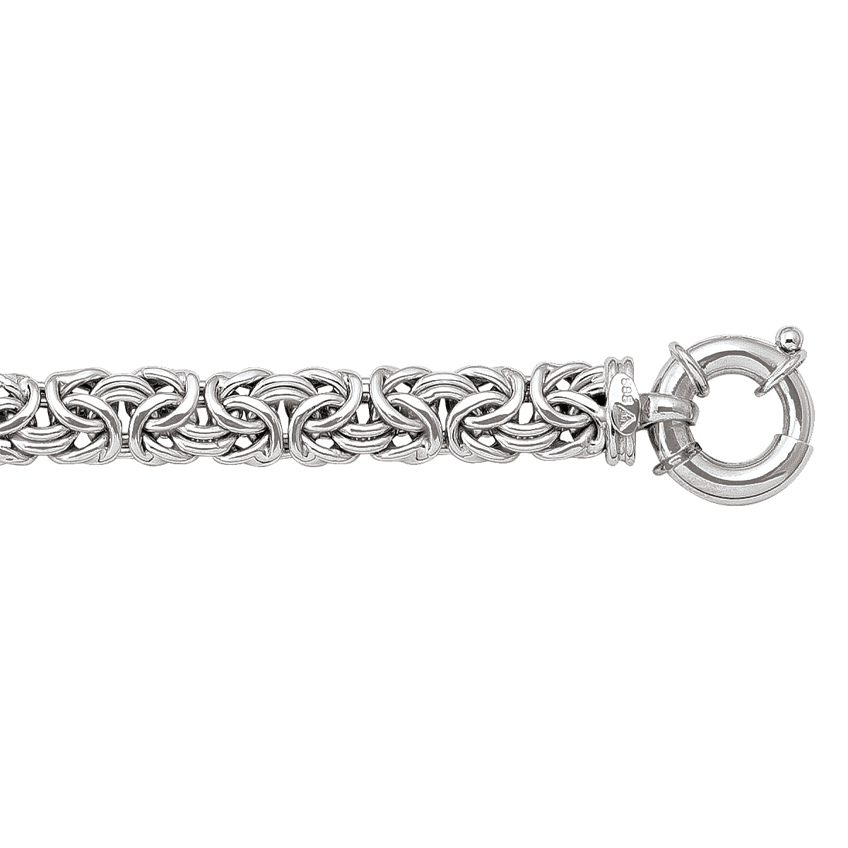 White Gold Hollow Byzantine Link - 14K