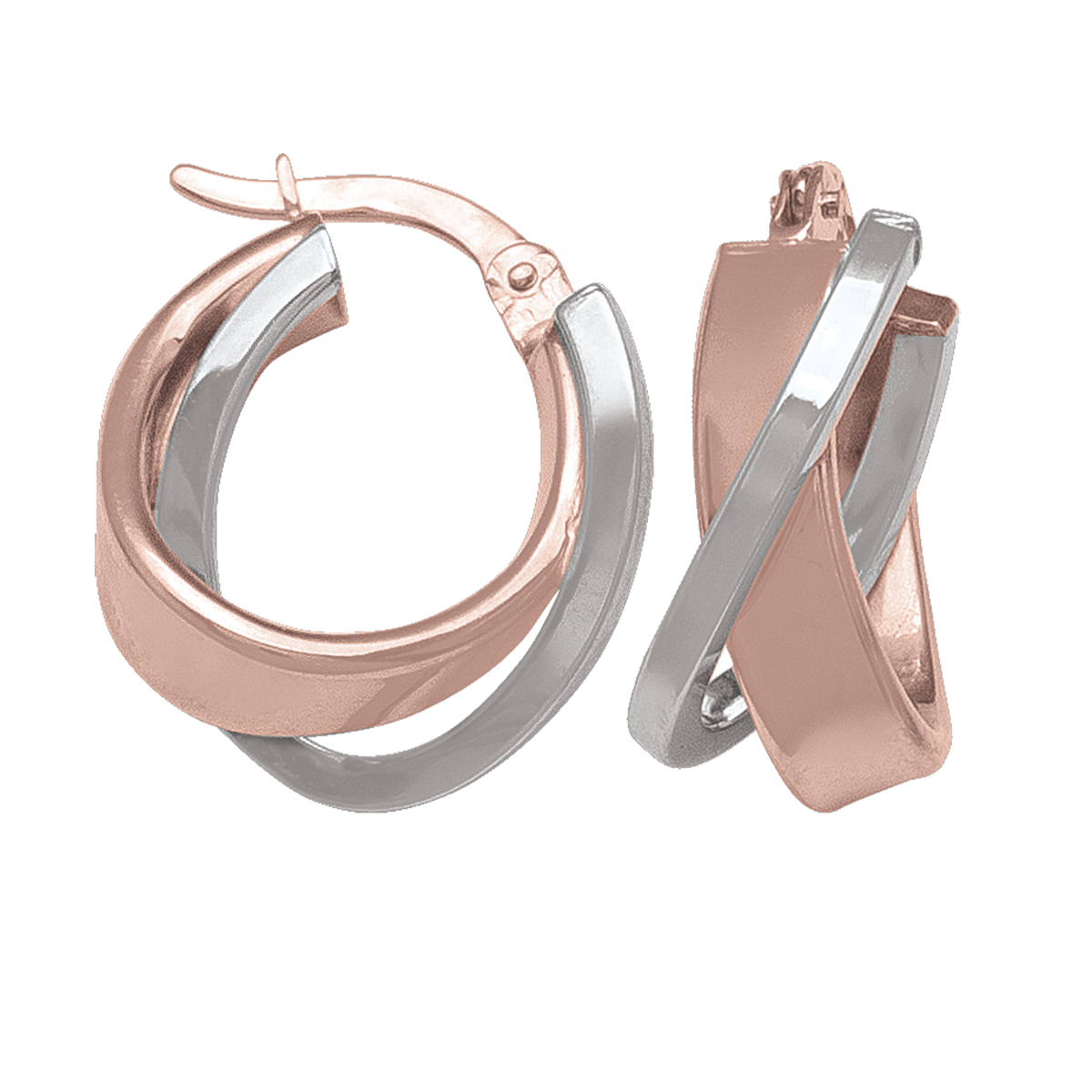 Pink And White Gold Fancy Hoop Earring