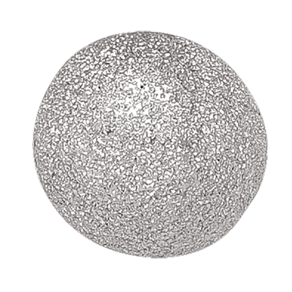 White Gold Satin Finish Ball Stud Earring