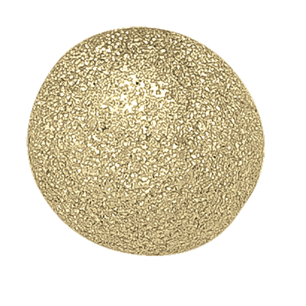 Yellow Gold Satin Finish Ball Stud Earring