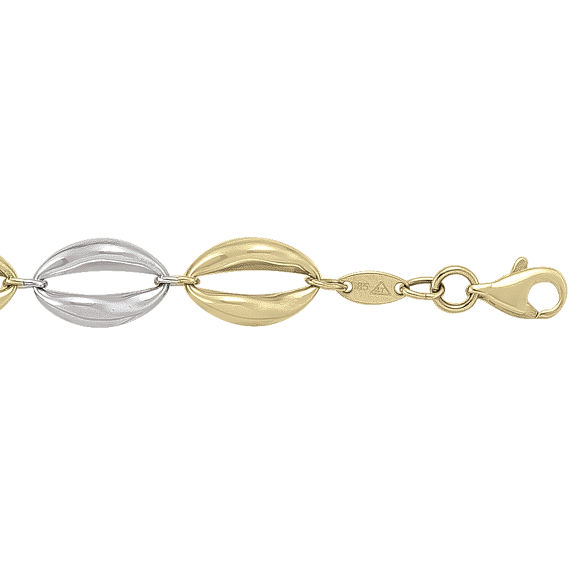 Two Tone Hollow Fancy - 14K