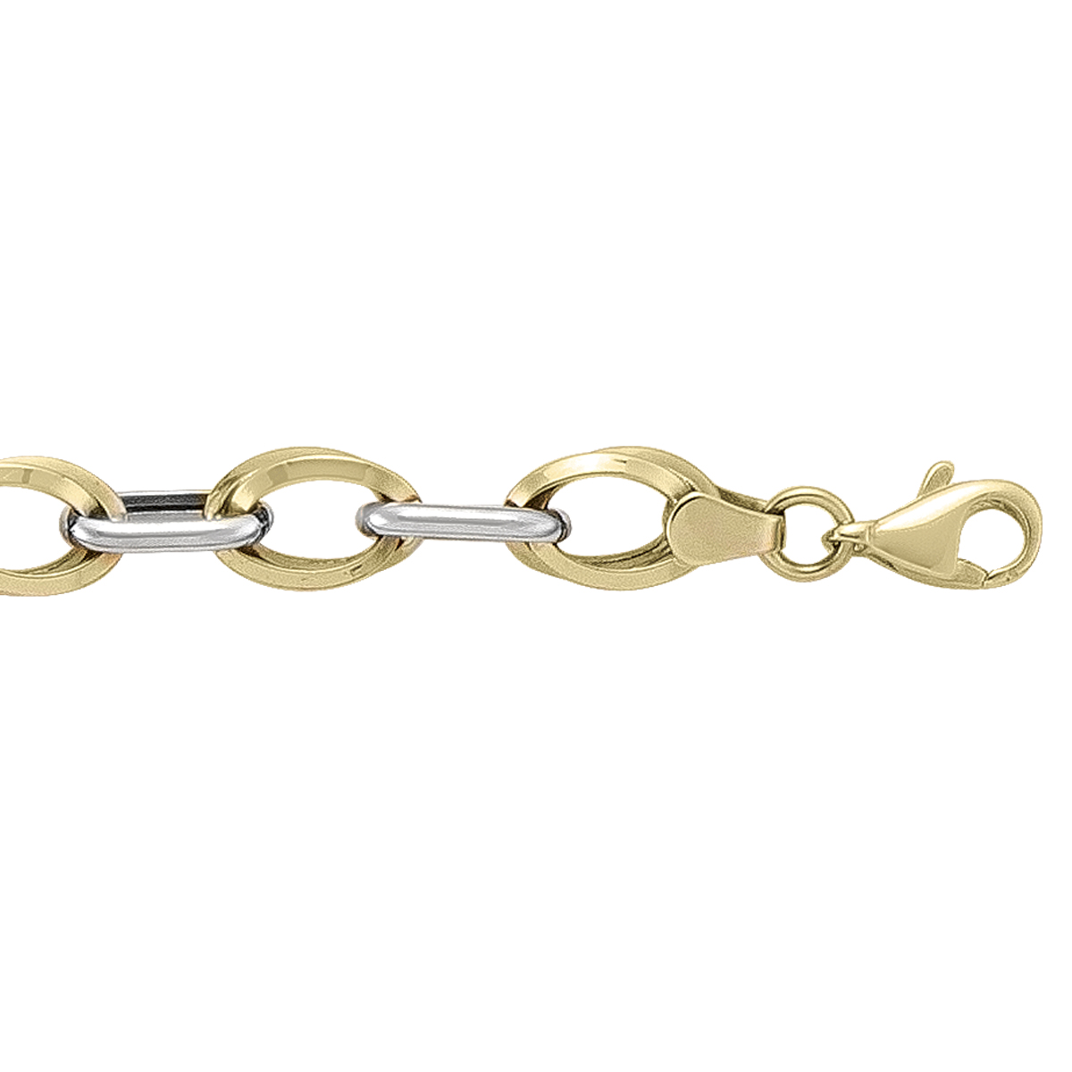 Two Tone Hollow Fancy - 14K - 14k - 7.25"
