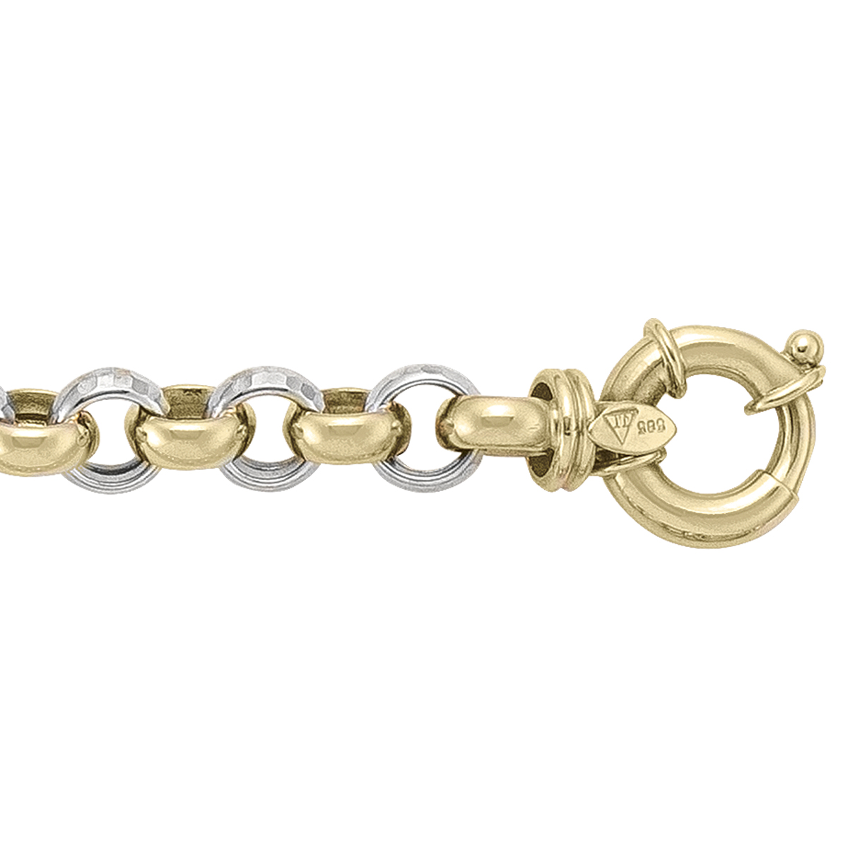Two Tone Hollow Rolo Bracelet