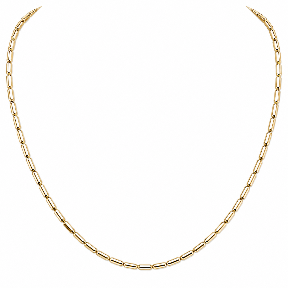 Ta196 Yellow Gold Oval Bead Link - 7.5"
