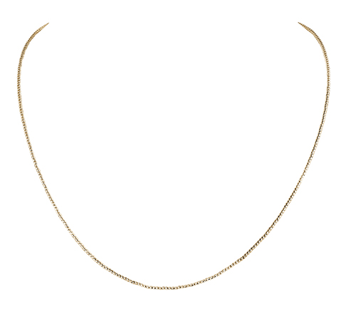 Ta197 14K Yellow Gold Mini Diamond Cut Bead Link - 7.25"