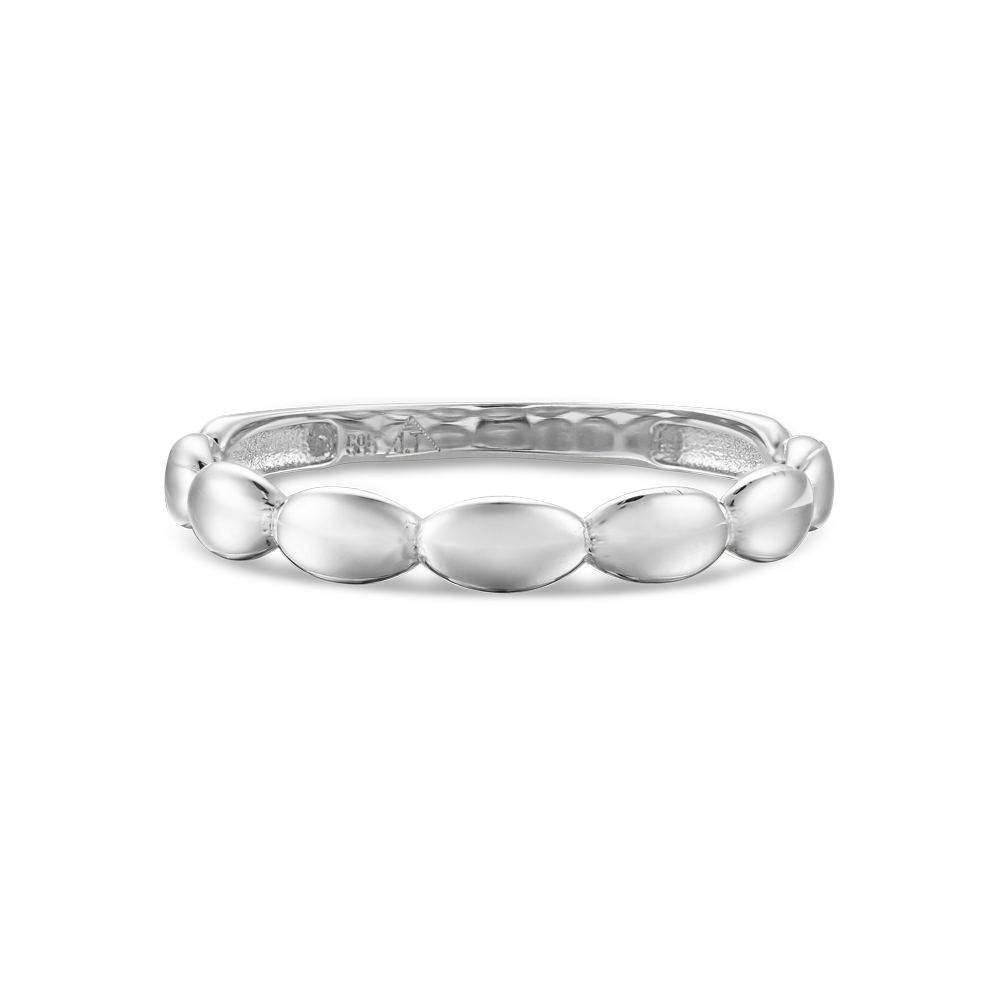 Ta198-Wg 14K White Beaded Ring