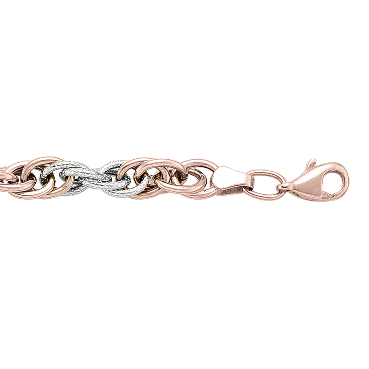 Pink And White Gold Fancy Hollow Bracelet