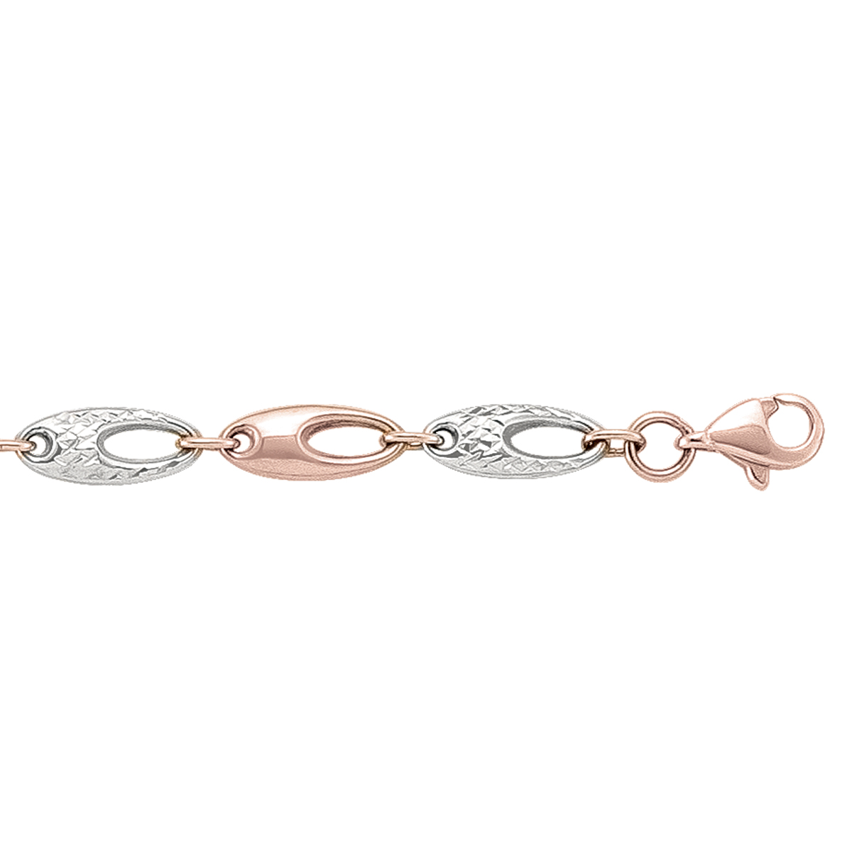 Pink And White Gold Fancy Hollow Bracelet