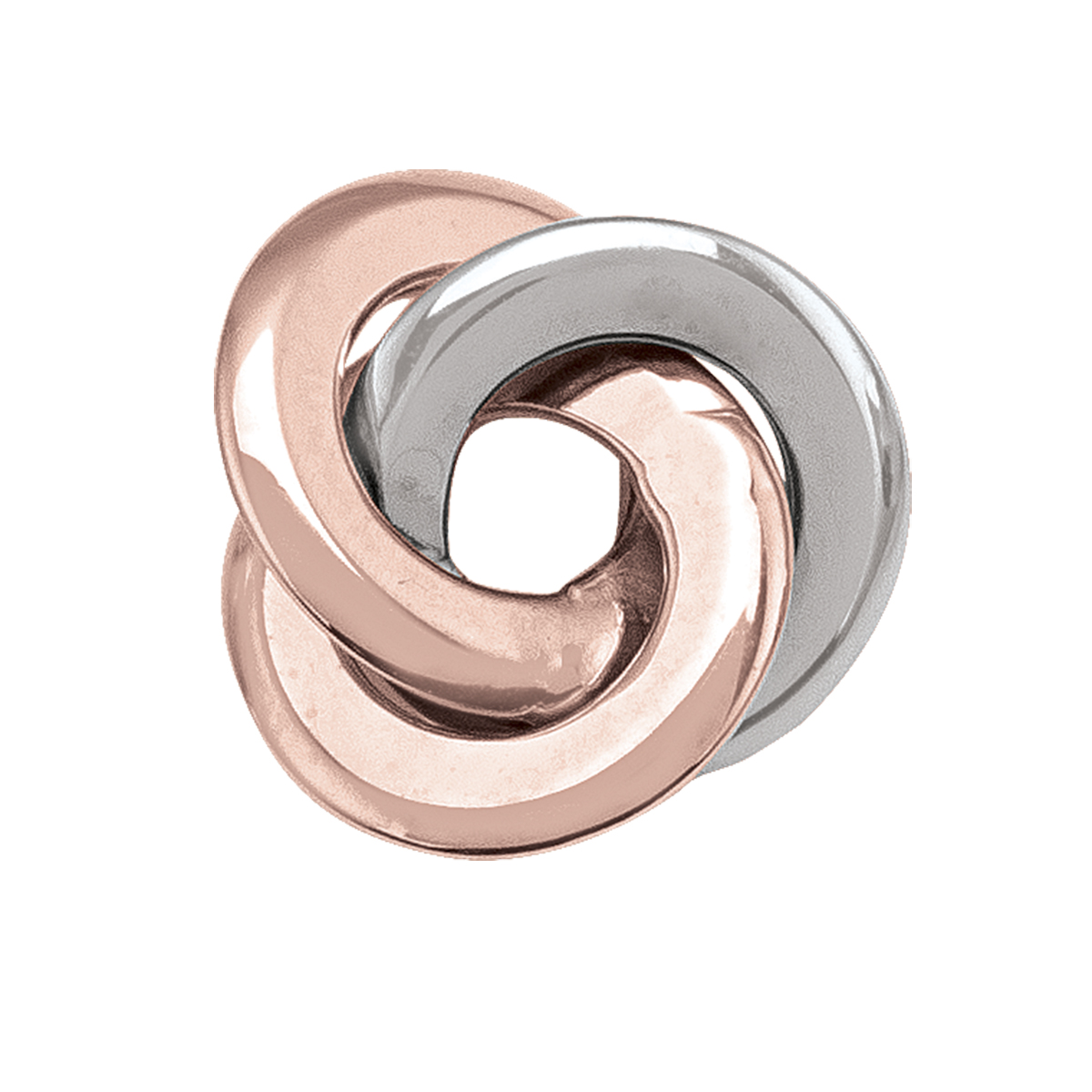 Pink And White Gold Love Knot Stud Earring