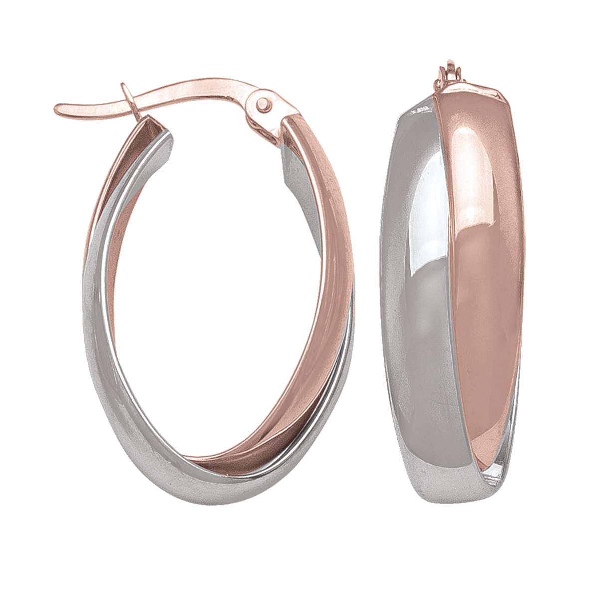 Pink And White Gold Fancy Hoop Earring