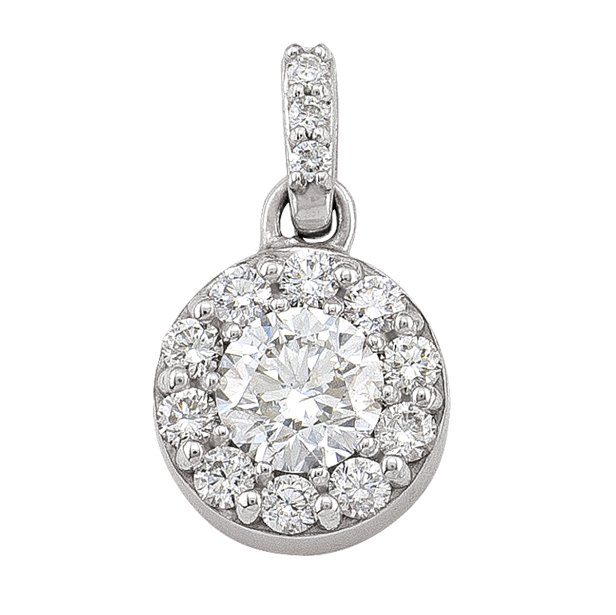 White Gold Halo Pendant (1.00Ctw).