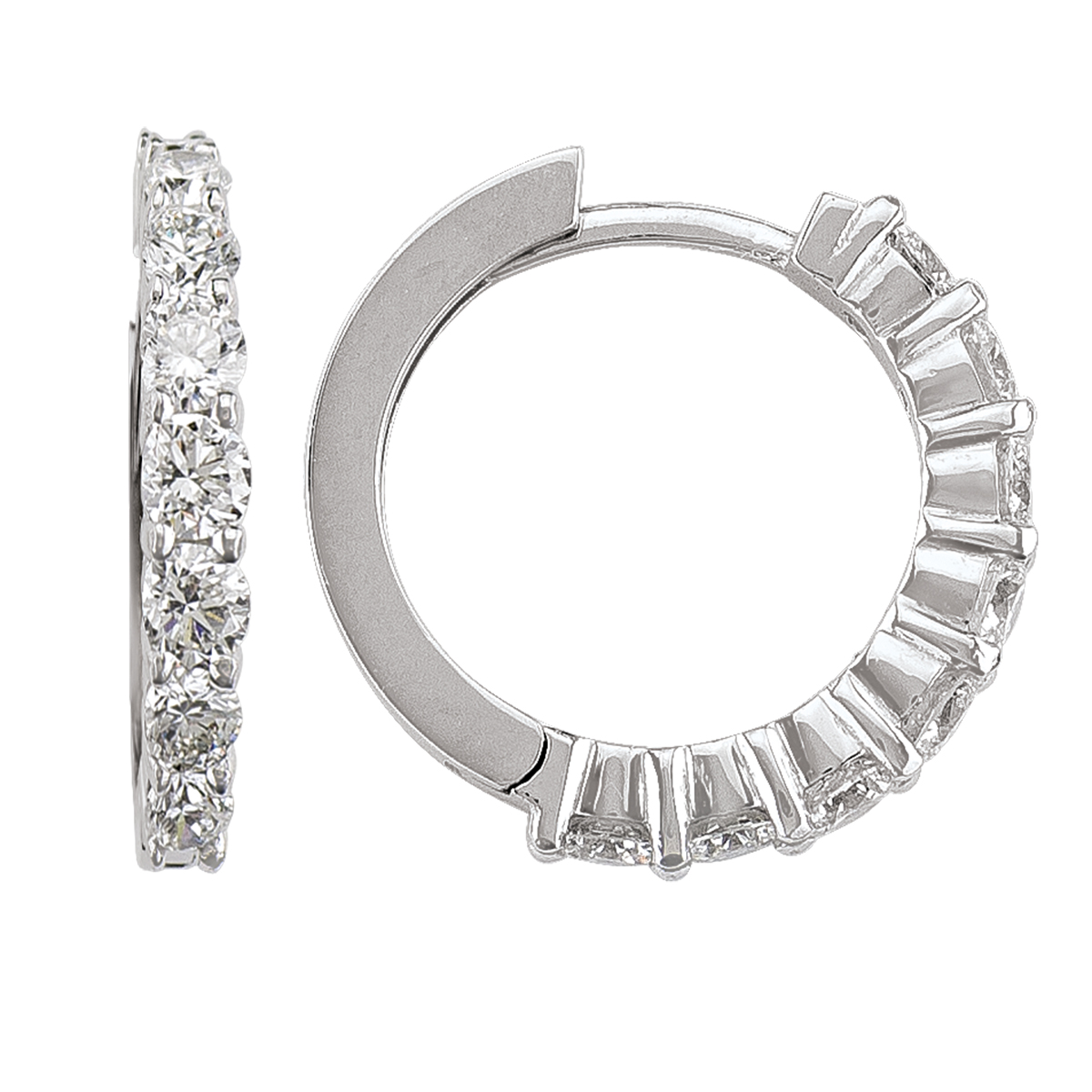 14K Diamound Round Huggie Earring (18Mm).