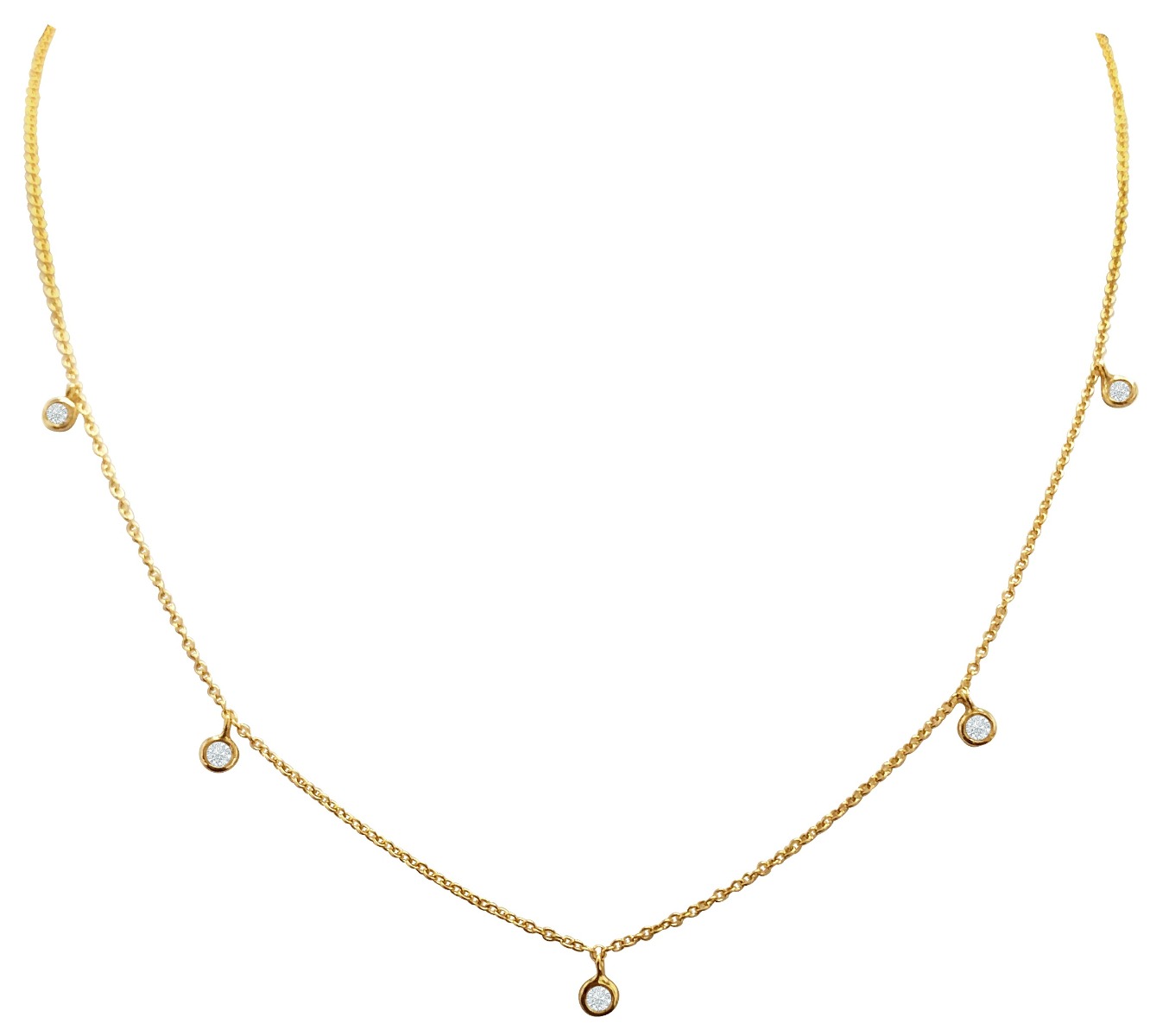 Tec-Dnk-21-Yg Diamond Sprinkle Necklace 14K