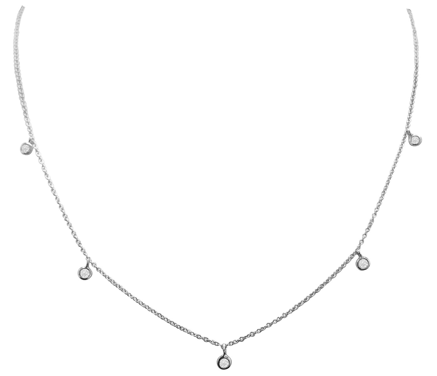 Tec-Dnk-21 Wg Diamond Sprinkle Necklace 14K