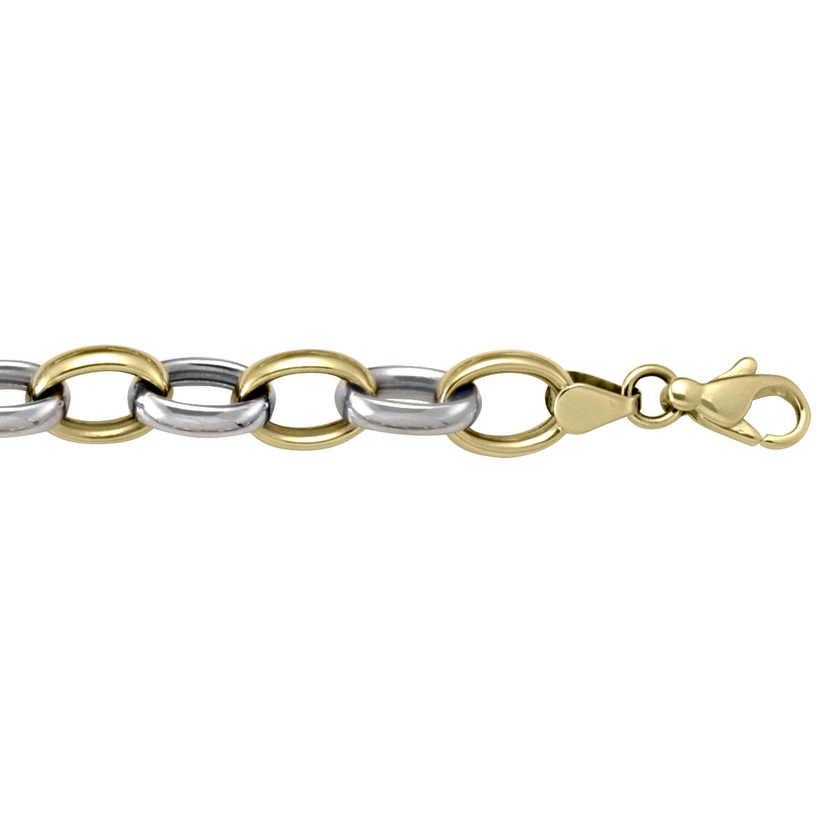 Two Tone Hollow Fancy Link - 10K