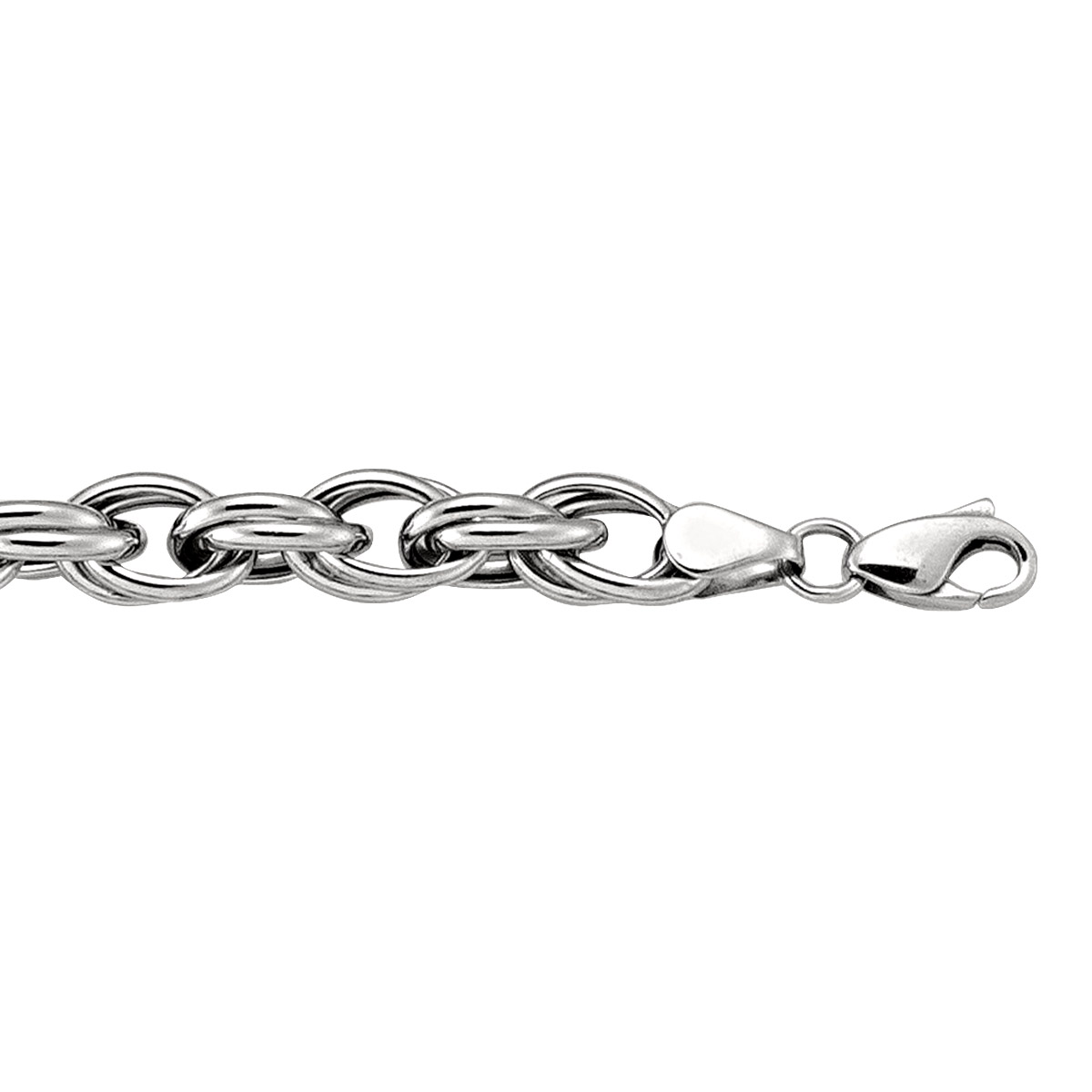 White Gold Hollow Link Bracelet