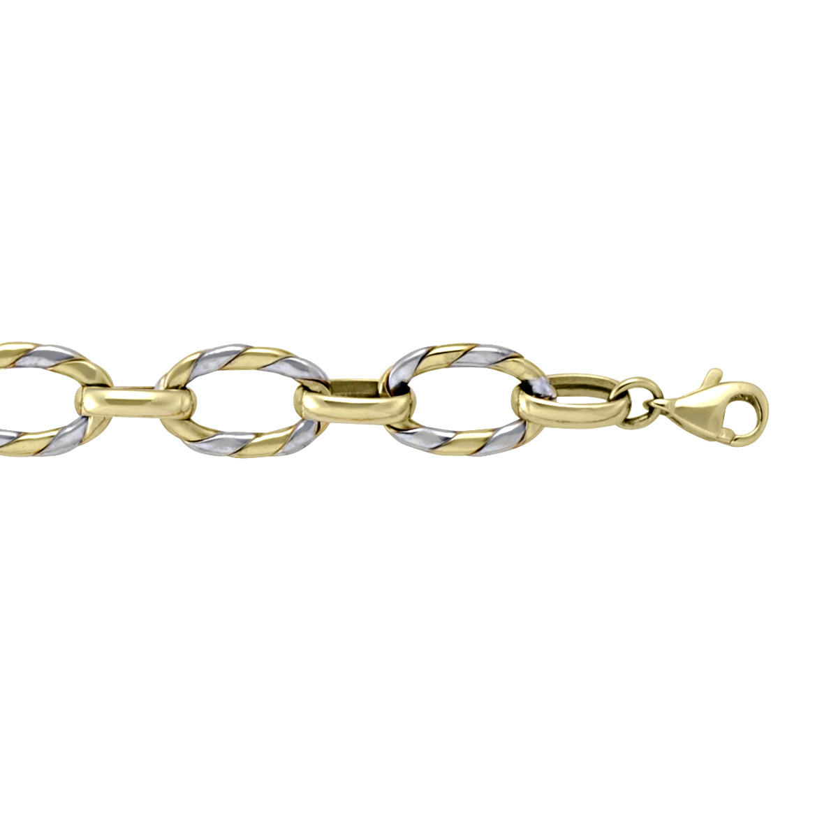 Two Tone Hollow Fancy Link Bracelet