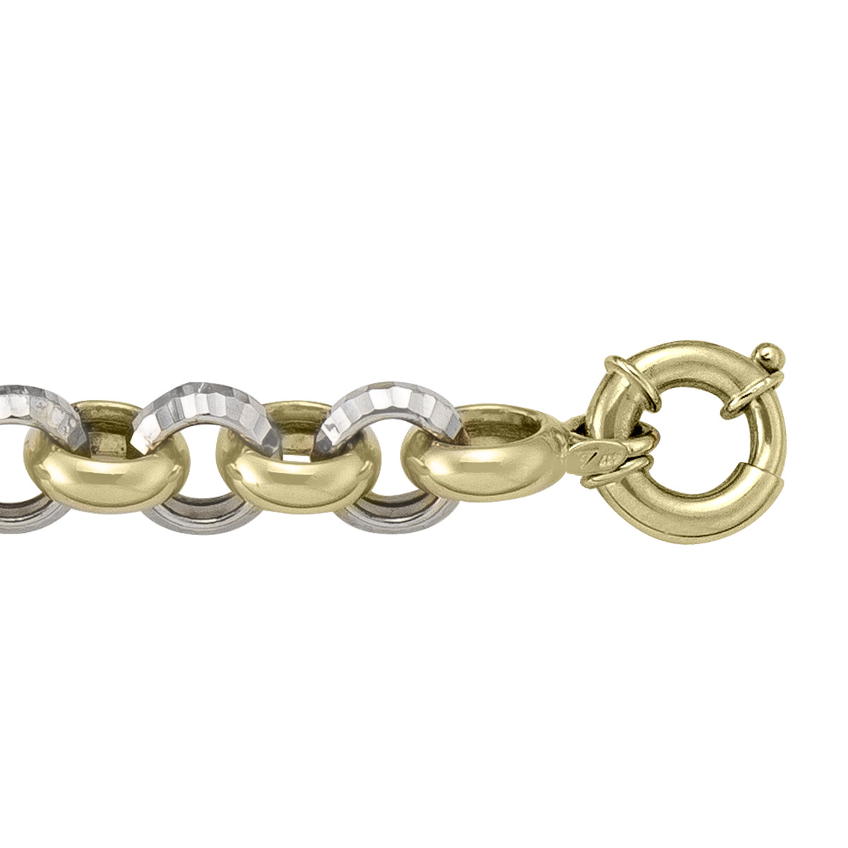 Two Tone Hollow Fancy Rolo Bracelet