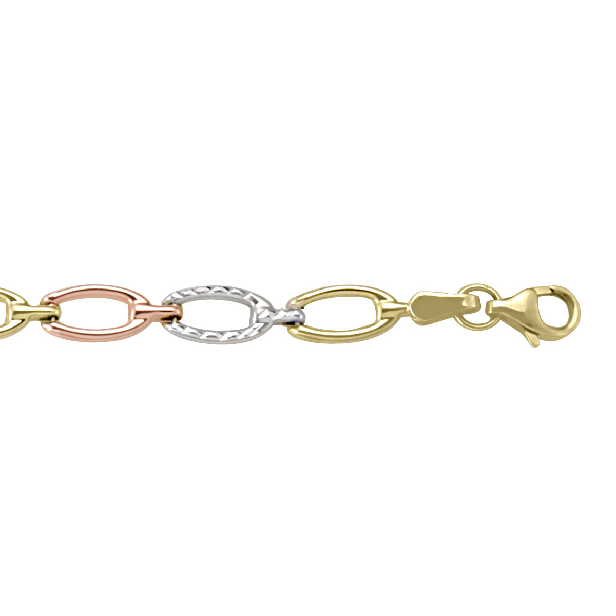 Tri-Colour Hollow Fancy Link - 10K - 10k - 7.25"