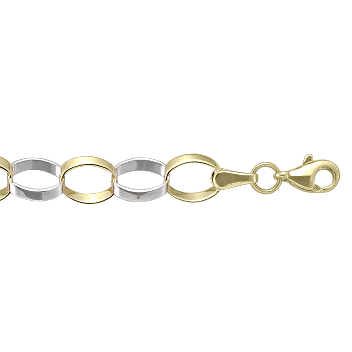 Two Tone Fancy Hollow Link Bracelet