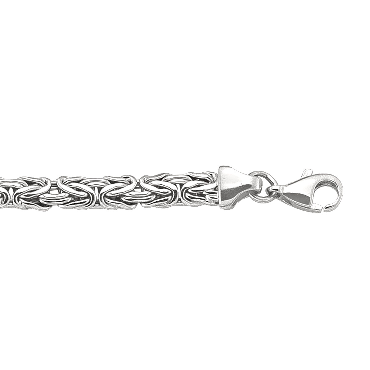 White Gold Hollow Flat Byzantine Bracelet