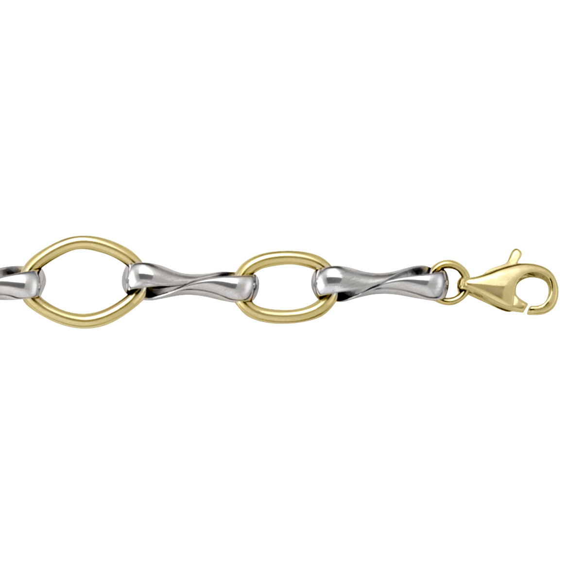 Two Tone Hollow Fancy Link Bracelet