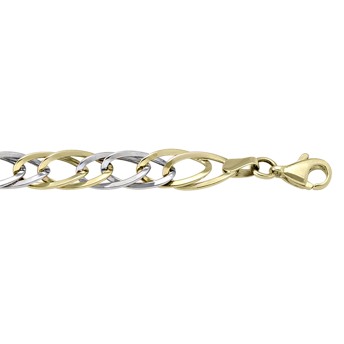Two Tone Fancy Hollow Link Bracelet