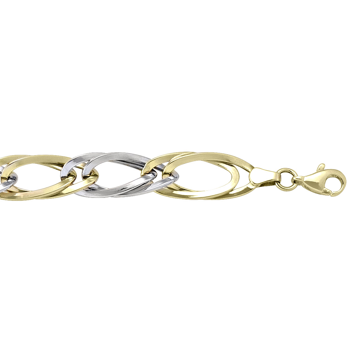 Two Tone Fancy Hollow Link Bracelet