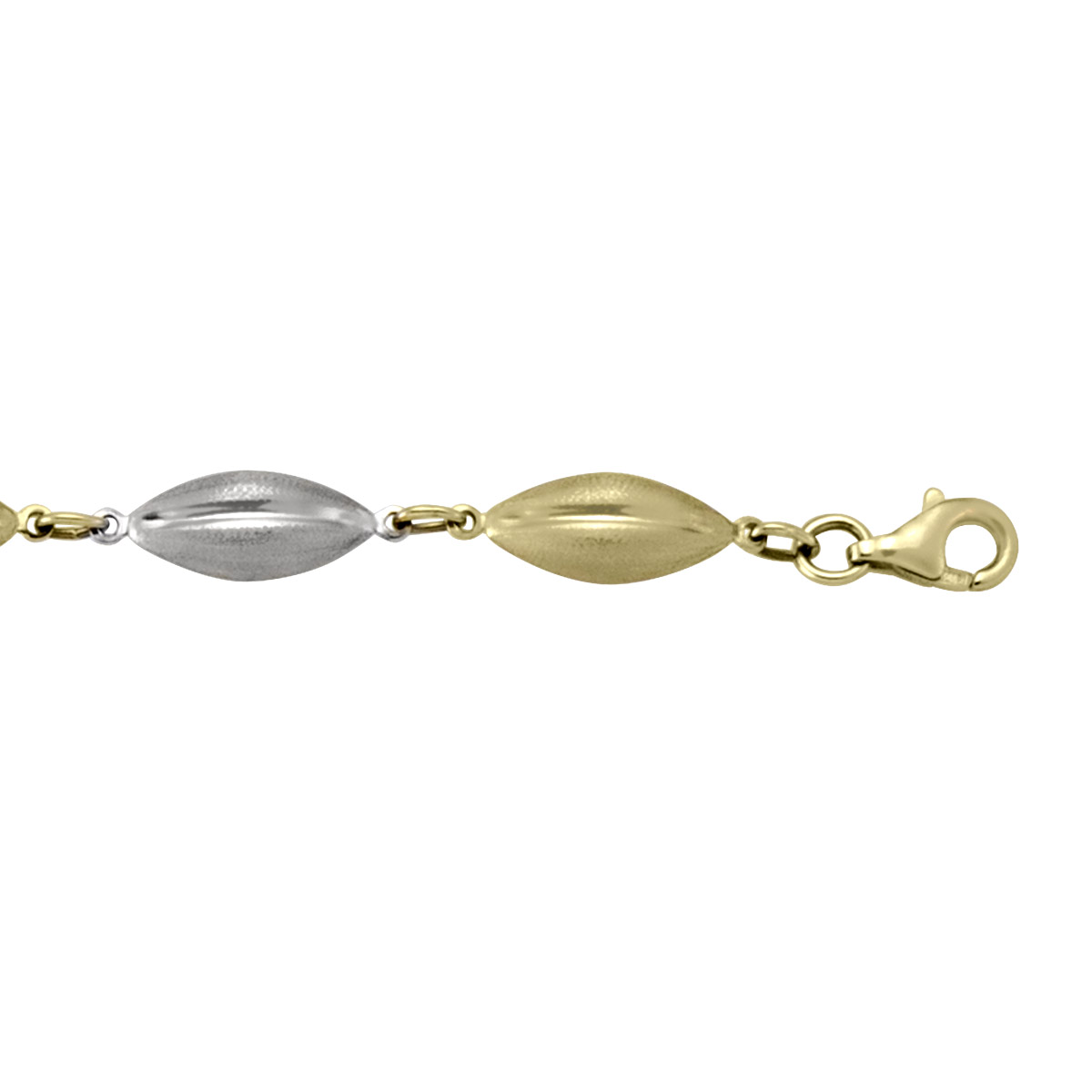 Two Tone Hollow Fancy Link - 10K - 10k - 7.25"
