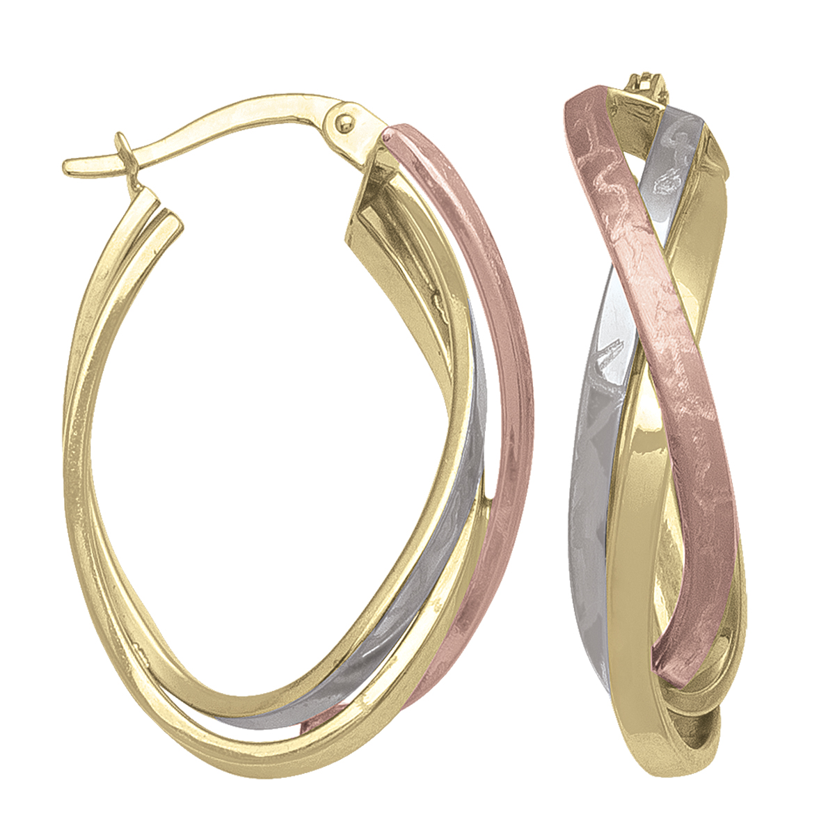 Tri Colour Fancy Hoop Earring