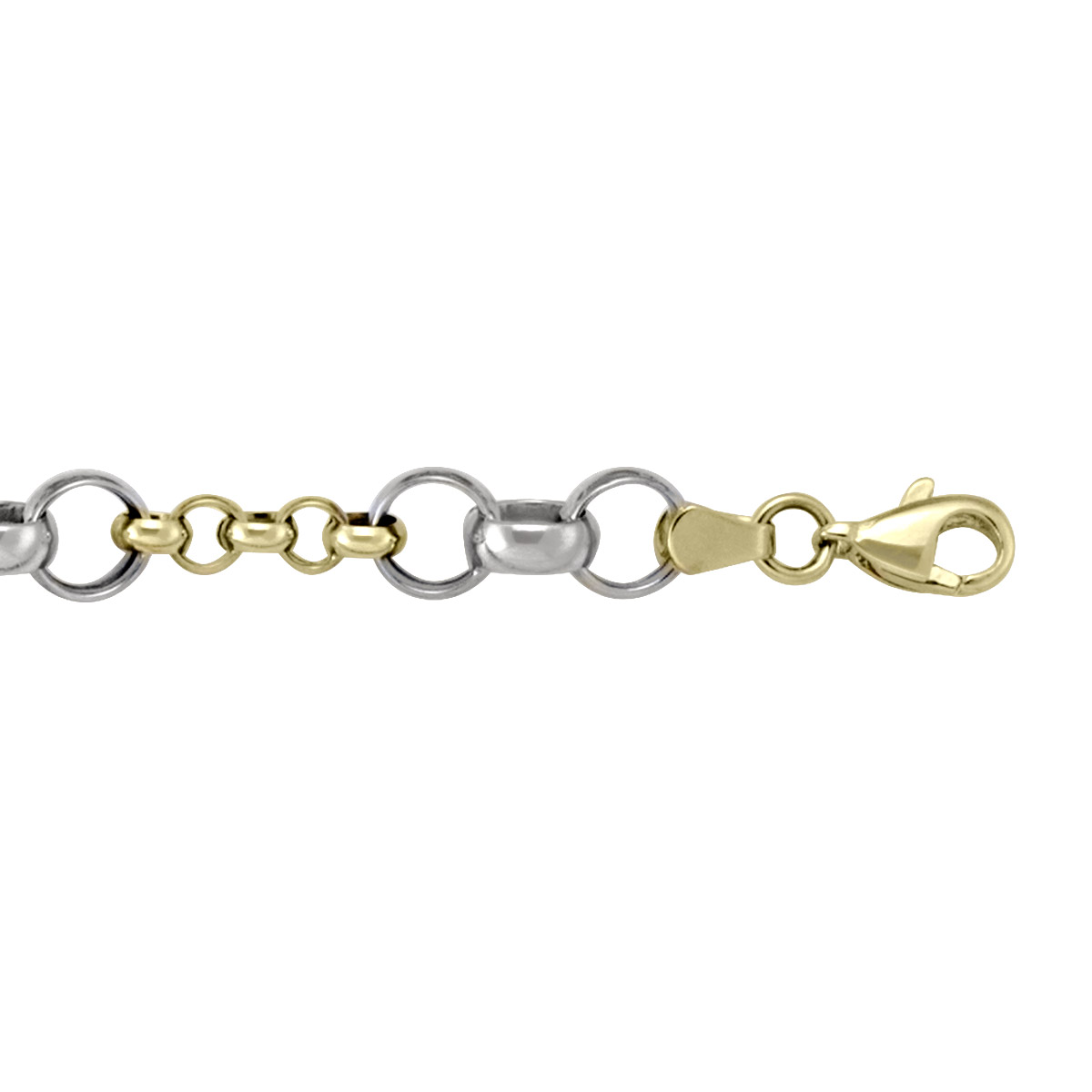 Two Tone Hollow Rolo Link - 10K - 10k - 7.5"