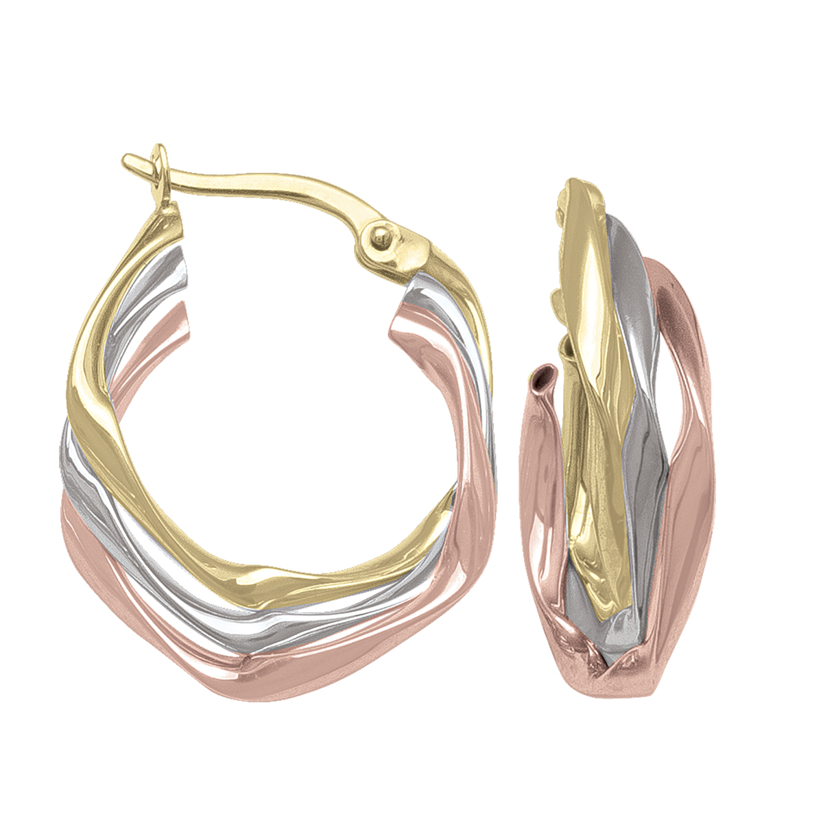 Tri Colour Fancy Hoop Earring