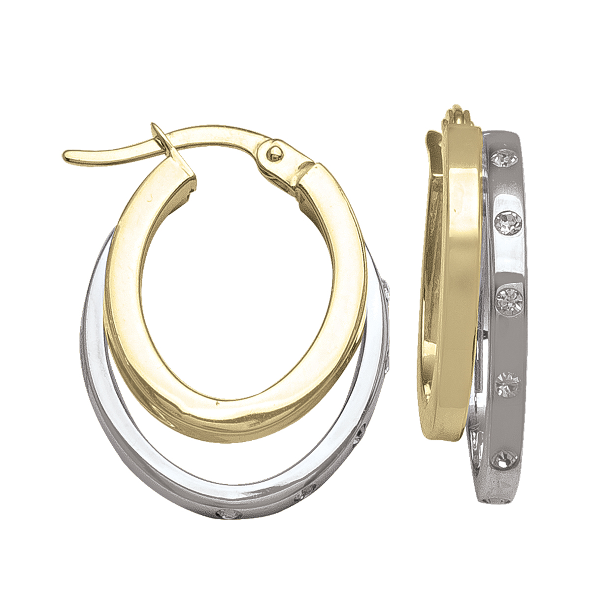 Two Tone Fancy Hoop Earring