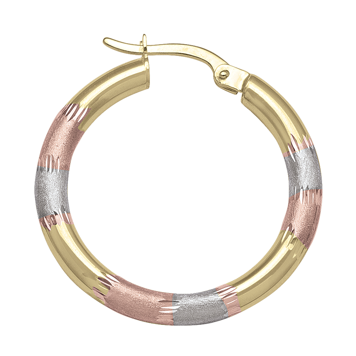 Tri Colour Hoop Earring