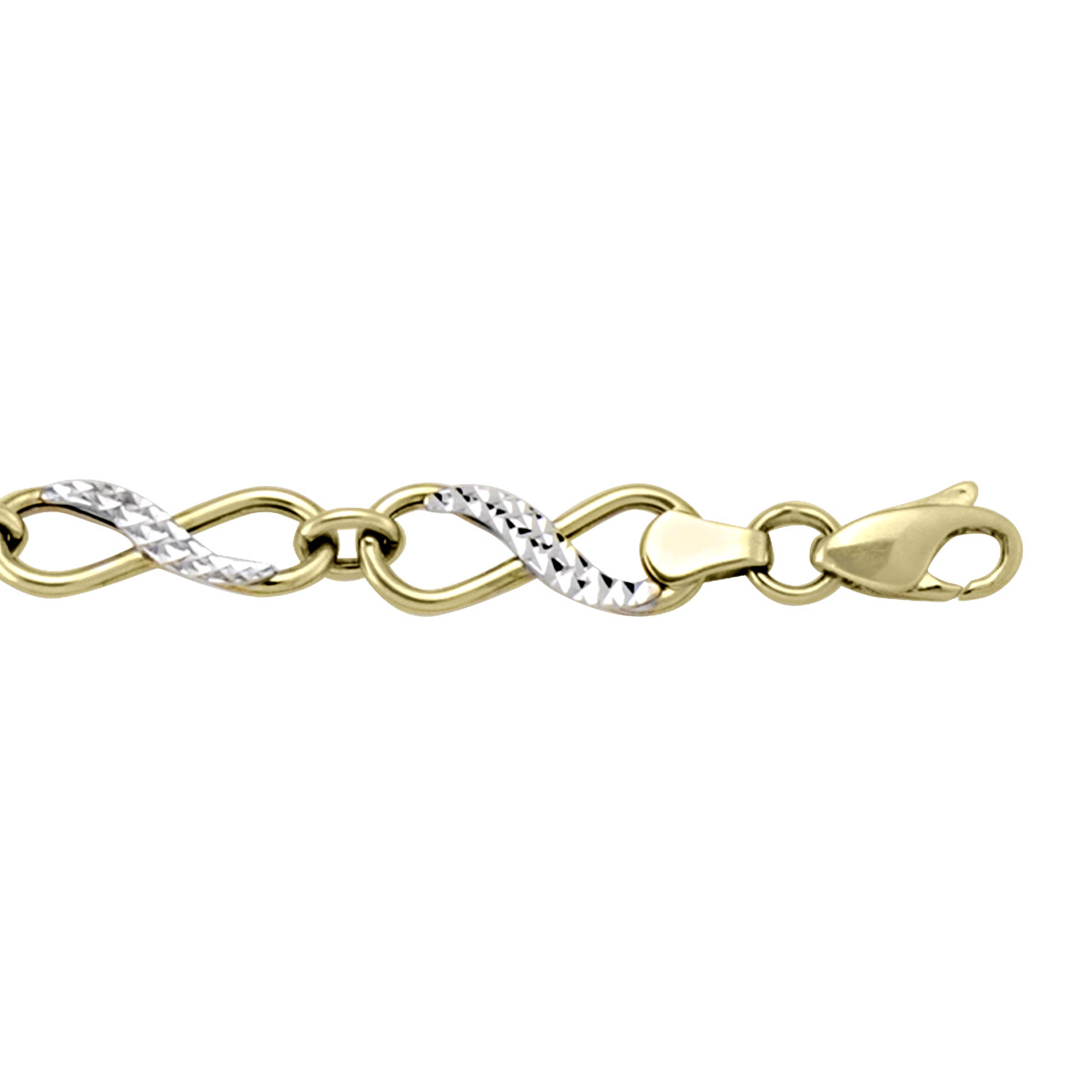 Two Tone Infinity Hollow Link Bracelet