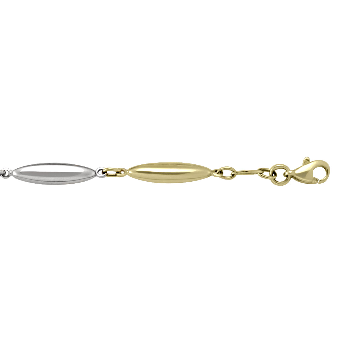 Two Tone Hollow Fancy Link - 10K - 10k - 7.25"