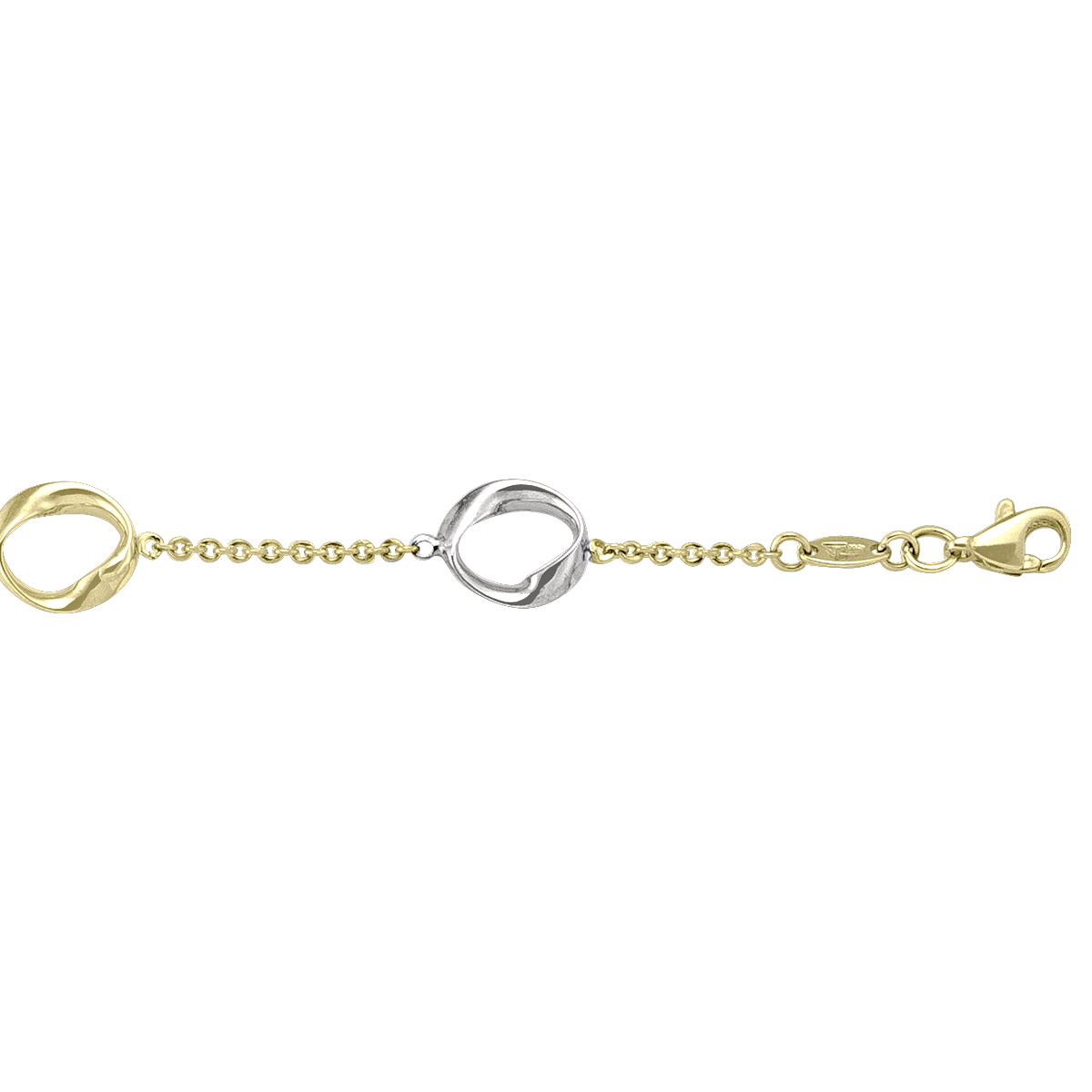 Two Tone Fancy Hollow Link - 10K - 10k - 17"