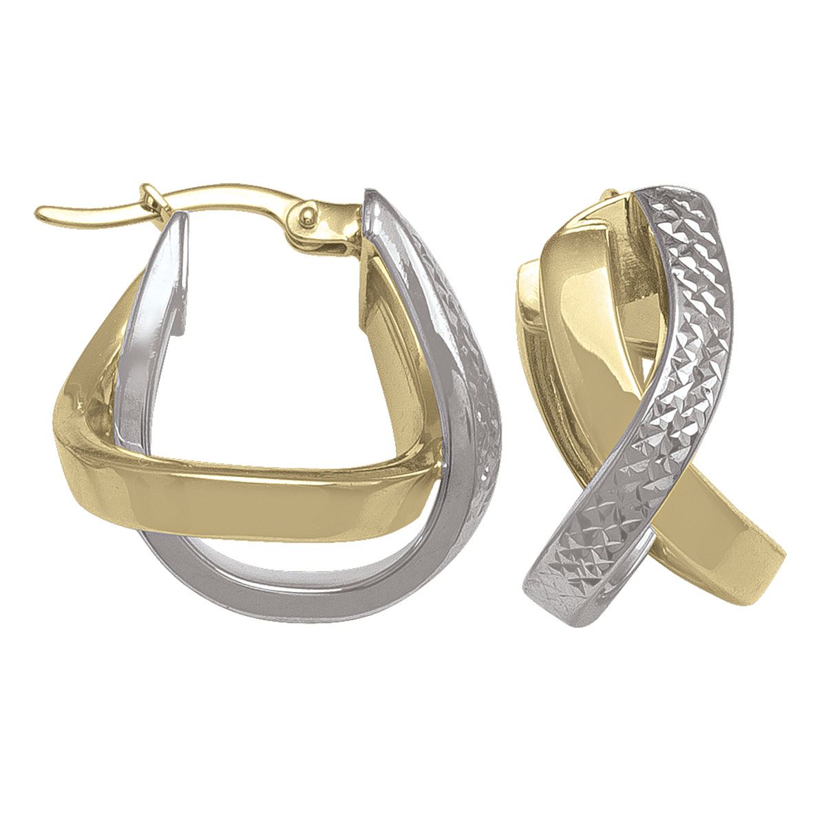 Two Tone Fancy Hoop Earring