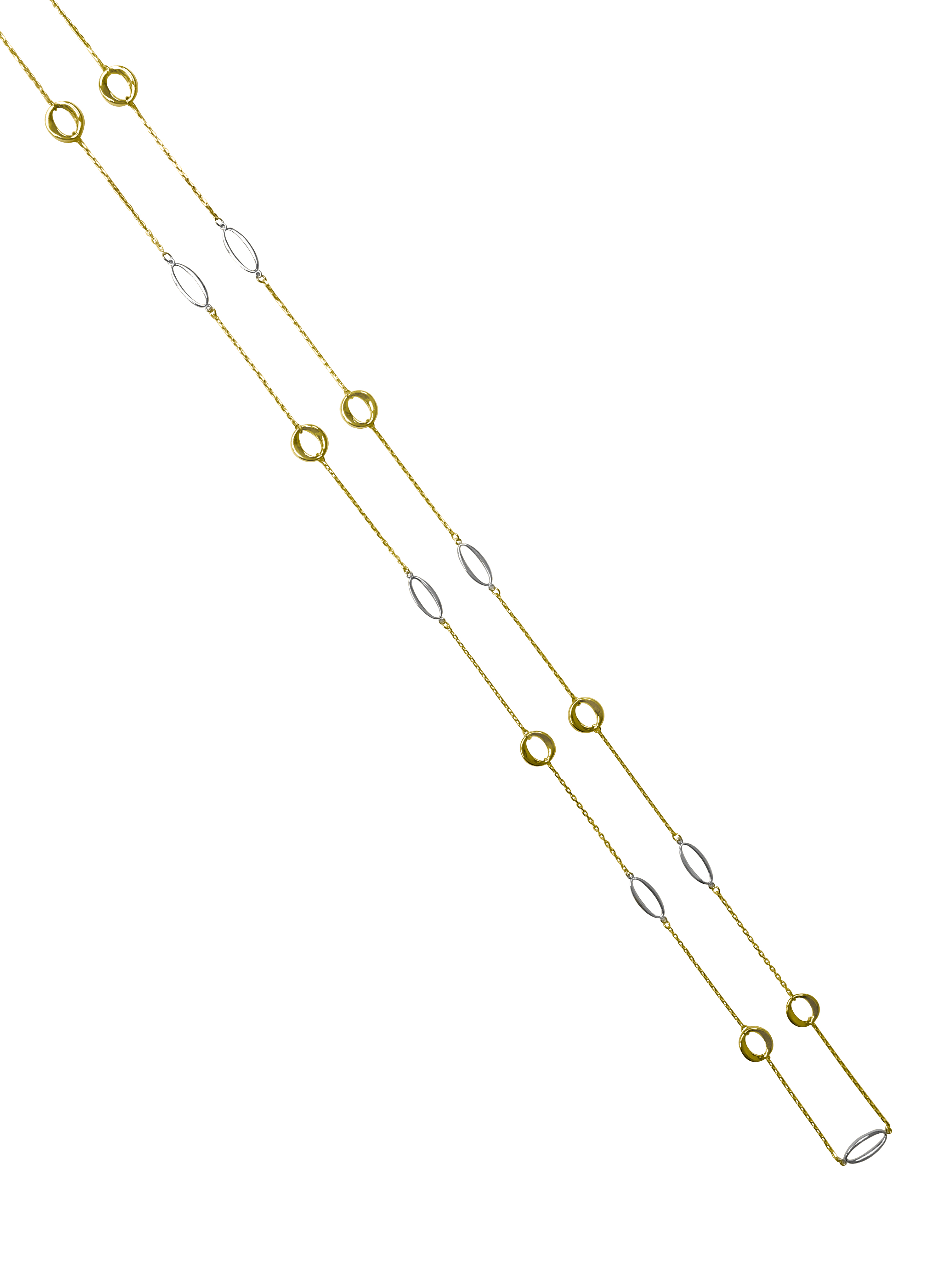 Two Tone Fancy Link Necklace