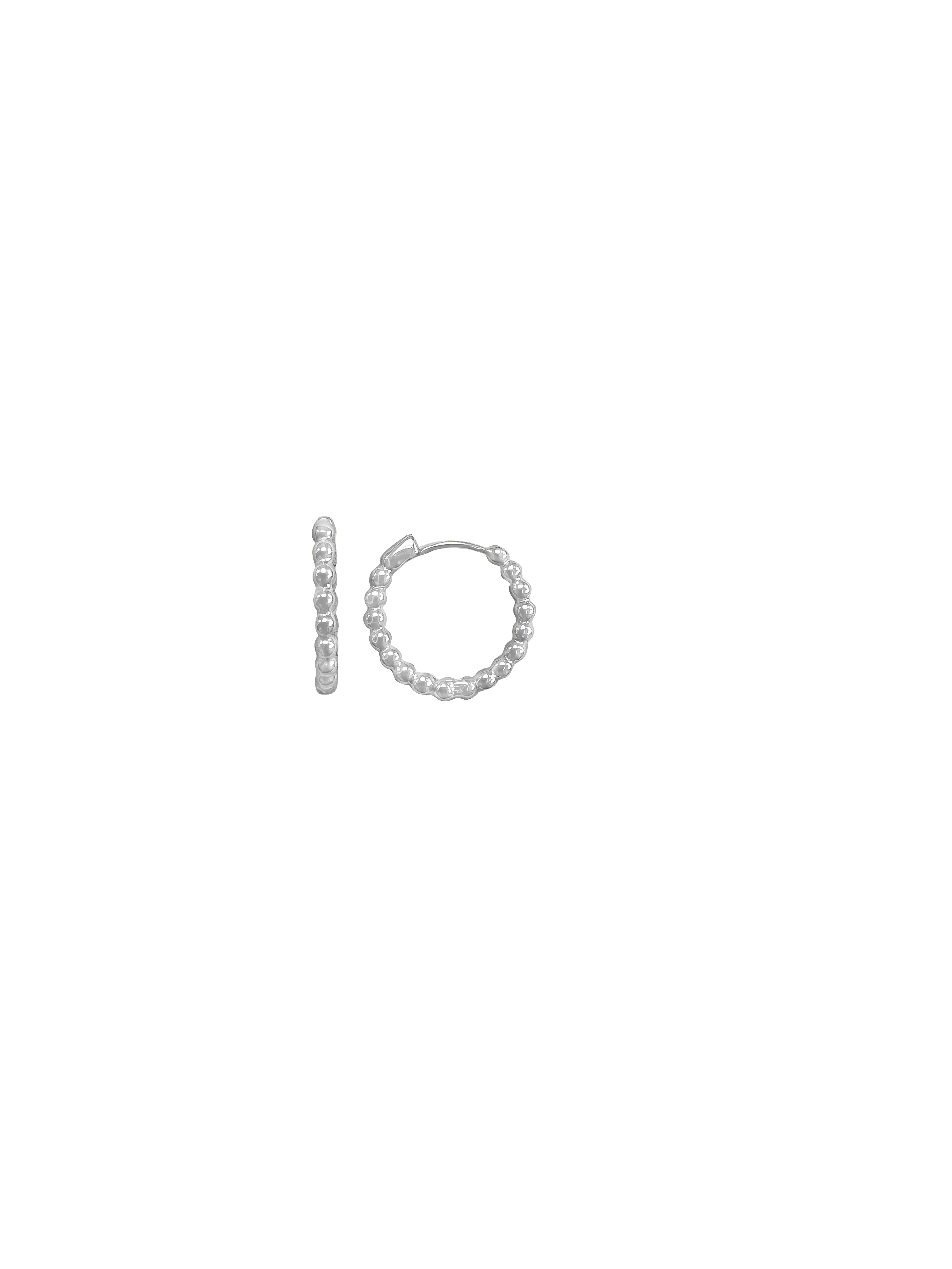 Teca285-Wg Beaded Hoop Earring Mini