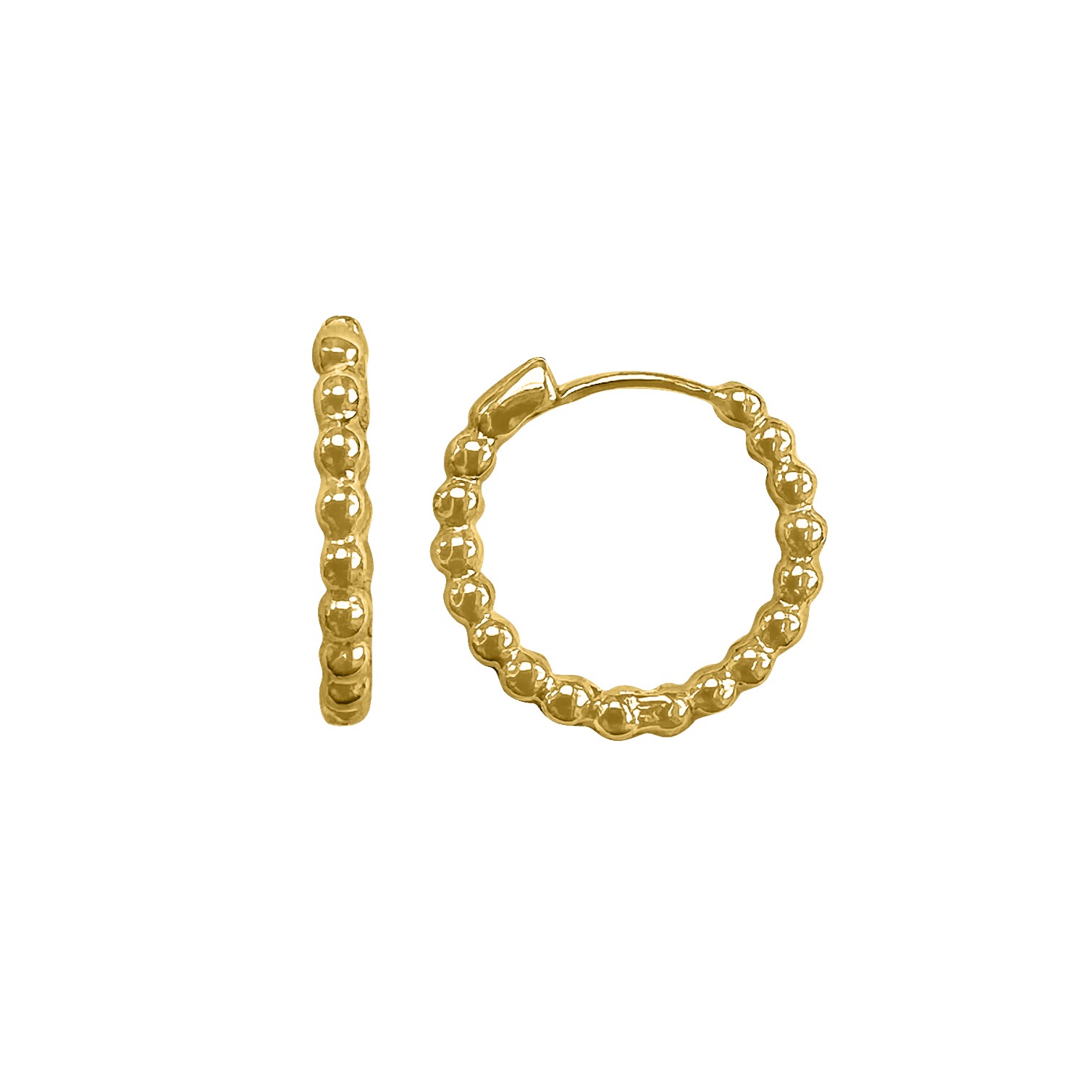 Teca285-Yg Beaded Hoop Earring Mini