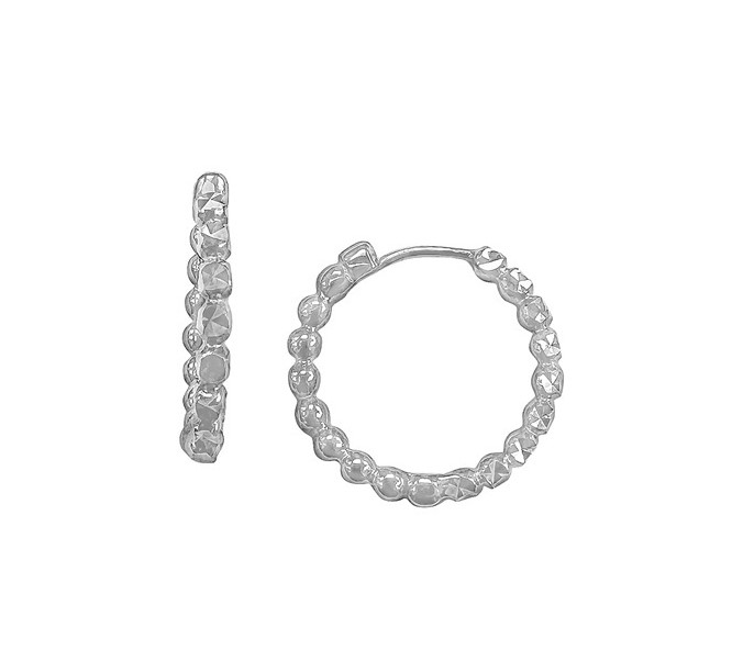 Teca286-Wg Beaded Hoop Earring
