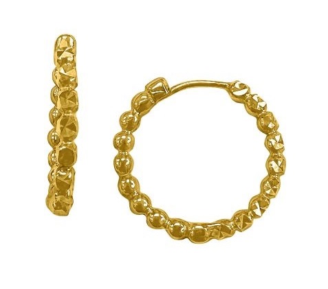 Teca286-Yg Beaded Hoop Earring